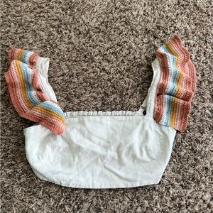 Multicolor Ruffle Sleeve Tank Top